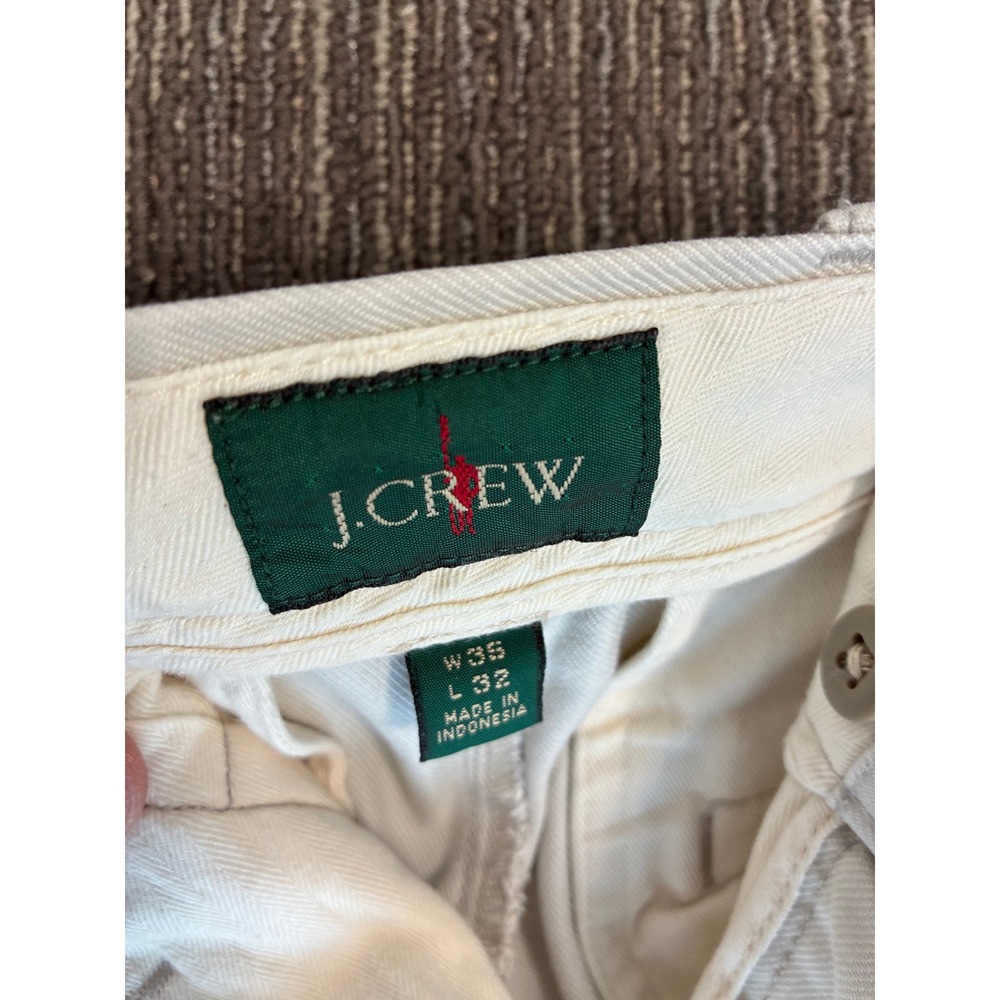 J.Crew Broken-in Straight Chino Pants Mens 35x32 Stone Khaki 100% Cotton Twill - Picture 2 of 3